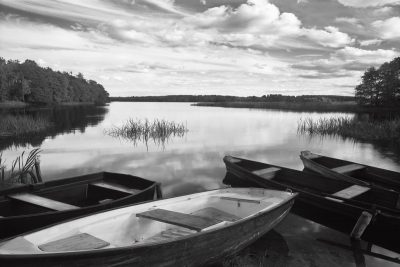 Four Boats at Sunset